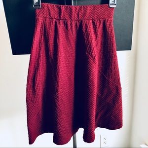 Maroon Knee Length Skirt
